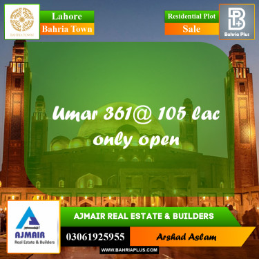 Residential Plot for Sale in Bahria Town, Lahore - (BP-275137)