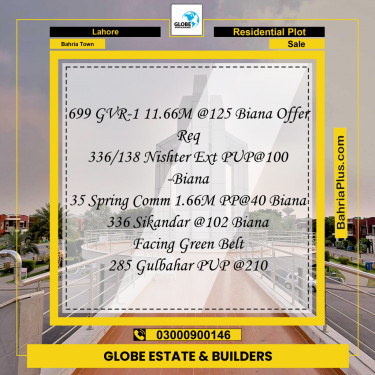 Residential Plot for Sale in Bahria Town, Lahore - (BP-275138)