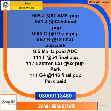 Residential Plot for Sale in Bahria Orchard, Lahore - (BP-275165)