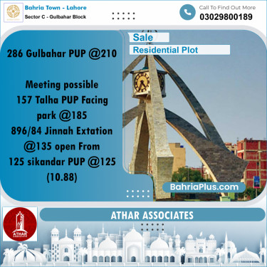 10 Marla Residential Plot for Sale in Sector C - Gulbahar Block -  Bahria Town, Lahore - (BP-275255)