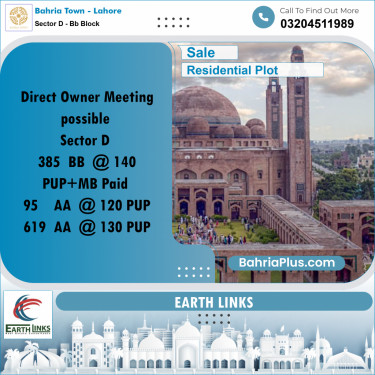 5 Marla Residential Plot for Sale in Sector D - BB Block -  Bahria Town, Lahore - (BP-275269)