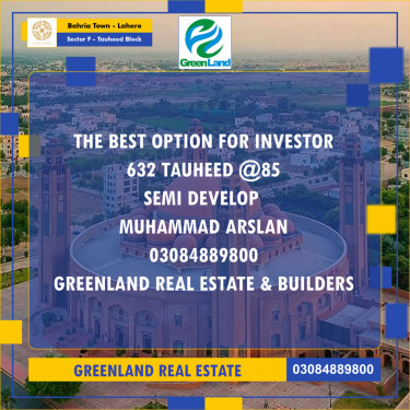 10 Marla Residential Plot for Sale in Sector F - Tauheed Block -  Bahria Town, Lahore - (BP-275320)