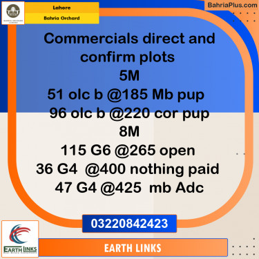 Commercial Plot for Sale in Bahria Orchard, Lahore - (BP-275329)