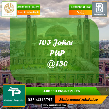 10 Marla Residential Plot for Sale in Sector E - Johar Block -  Bahria Town, Lahore - (BP-275332)