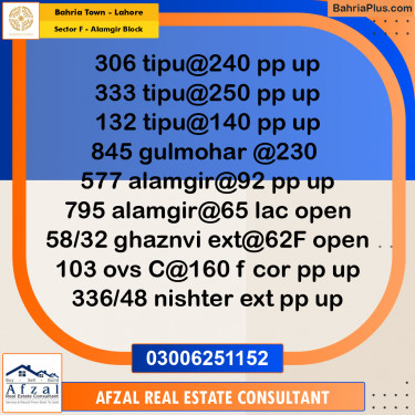 10 Marla Residential Plot for Sale in Sector F - Alamgir Block -  Bahria Town, Lahore - (BP-275371)