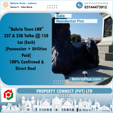 10 Marla Residential Plot for Sale in Sector F - Talha Block -  Bahria Town, Lahore - (BP-275491)