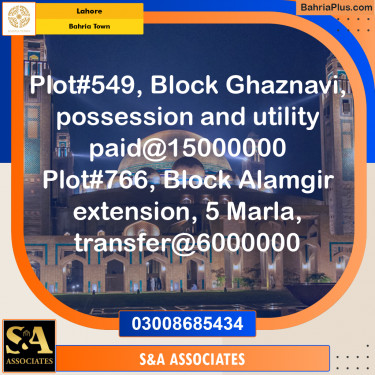 Residential Plot for Sale in Bahria Town, Lahore - (BP-275501)
