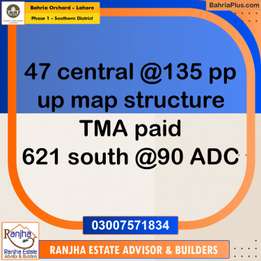 8 Marla Residential Plot for Sale in Phase 1 - Southern District -  Bahria Orchard, Lahore - (BP-275506)