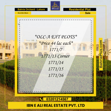 5 Marla Residential Plot for Sale in OLC-A Ext. Block -  Bahria Orchard, Lahore - (BP-275554)