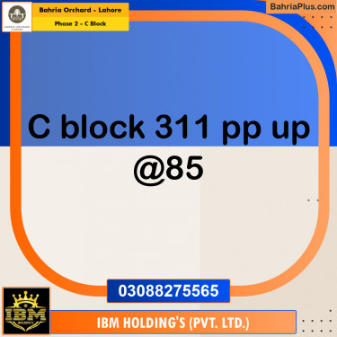 8 Marla Residential Plot for Sale in Phase 2 - C Block -  Bahria Orchard, Lahore - (BP-275589)