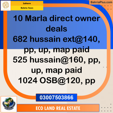 Residential Plot for Sale in Bahria Town, Lahore - (BP-275594)