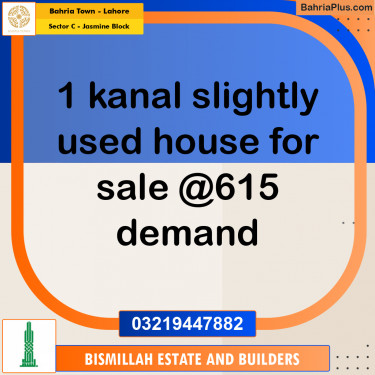 1 Kanal Residential House for Sale in Sector C - Jasmine Block -  Bahria Town, Lahore - (BP-275662)