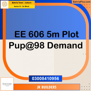 5 Marla Residential Plot for Sale in Sector D - EE Block -  Bahria Town, Lahore - (BP-275715)