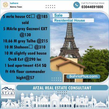 Residential House for Sale in Bahria Town, Lahore - (BP-275723)