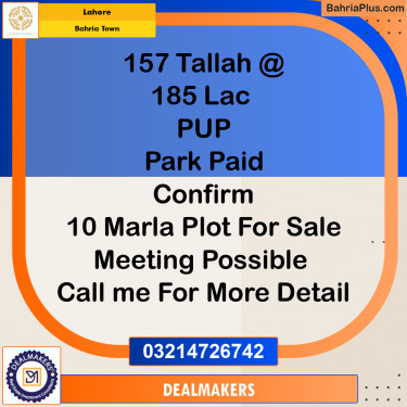 Residential Plot for Sale in Bahria Town, Lahore - (BP-275791)