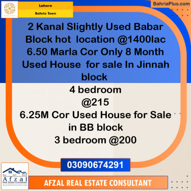 Residential House for Sale in Bahria Town, Lahore - (BP-275820)