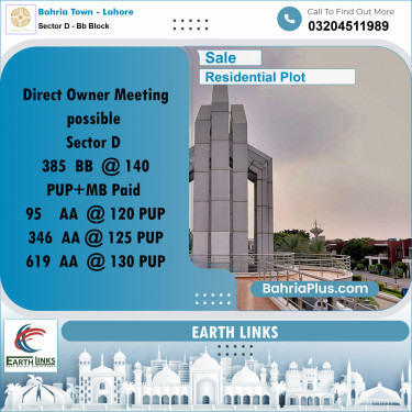 5 Marla Residential Plot for Sale in Sector D - BB Block -  Bahria Town, Lahore - (BP-275831)