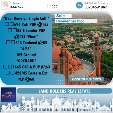 Residential Plot for Sale in Bahria Town, Lahore - (BP-275836)