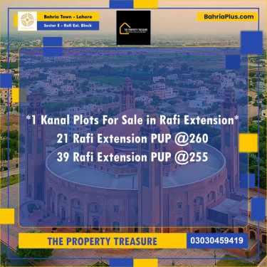 1 Kanal Residential Plot for Sale in Sector E - Rafi Ext. Block -  Bahria Town, Lahore - (BP-275878)