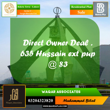 5 Marla Residential Plot for Sale in Sector C - Nargis/Hussain Ext. -  Bahria Town, Lahore - (BP-275940)