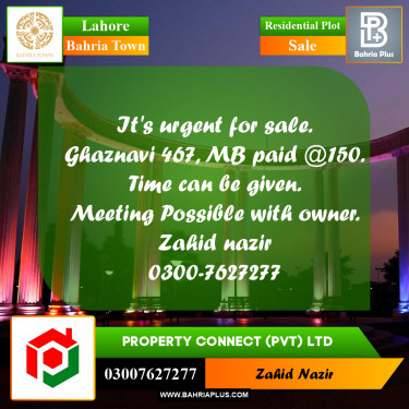 Residential Plot for Sale in Bahria Town, Lahore - (BP-276057)