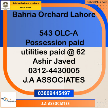 5 Marla Residential Plot for Sale in OLC-A Block -  Bahria Orchard, Lahore - (BP-276113)