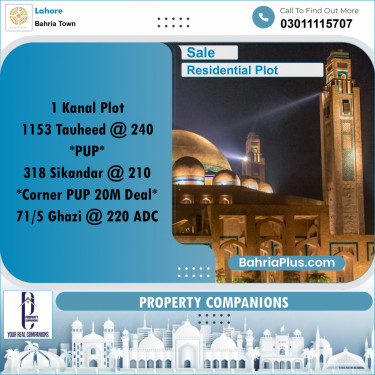 Residential Plot for Sale in Bahria Town, Lahore - (BP-276148)