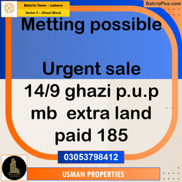 Residential Plot for Sale in Sector F - Ghazi Block -  Bahria Town, Lahore - (BP-276153)
