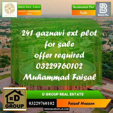 10 Marla Residential Plot for Sale in Sector F - Ghaznavi Ext. Block -  Bahria Town, Lahore - (BP-276168)