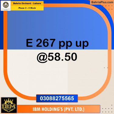 5 Marla Residential Plot for Sale in Phase 2 - E Block -  Bahria Orchard, Lahore - (BP-276183)