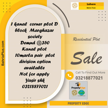 Residential Plot for Sale in Bahria Town, Lahore - (BP-276258)