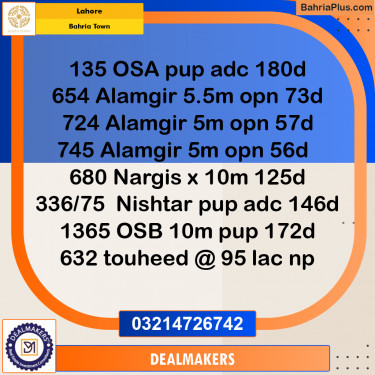 Residential Plot for Sale in Bahria Town, Lahore - (BP-276338)