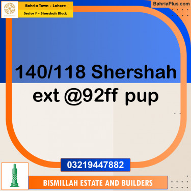 5 Marla Residential Plot for Sale in Sector F - Shershah Block -  Bahria Town, Lahore - (BP-276413)