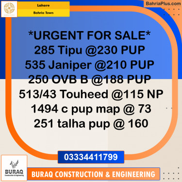 Residential Plot for Sale in Bahria Town, Lahore - (BP-276551)