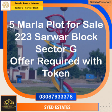 5 Marla Residential Plot for Sale in Sector G - Sarwar Block -  Bahria Town, Lahore - (BP-276597)