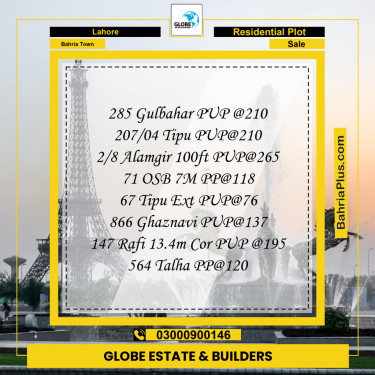 Residential Plot for Sale in Bahria Town, Lahore - (BP-276607)