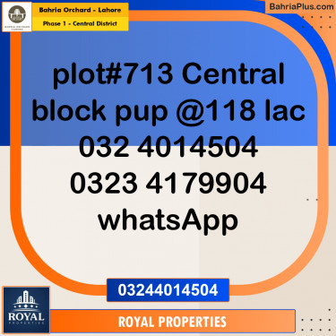 Residential Plot for Sale in Phase 1 - Central District -  Bahria Orchard, Lahore - (BP-276720)