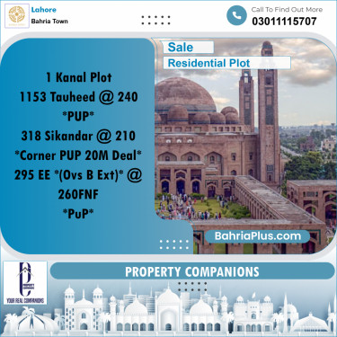 Residential Plot for Sale in Bahria Town, Lahore - (BP-276809)