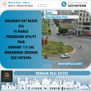 10 Marla Residential Plot for Sale in Sector F - Ghaznavi Ext. Block -  Bahria Town, Lahore - (BP-276828)