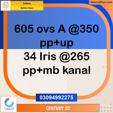 1 Kanal Residential Plot for Sale in Bahria Town, Lahore - (BP-276866)