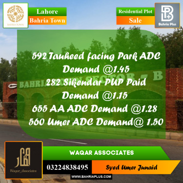 Residential Plot for Sale in Bahria Town, Lahore - (BP-276909)