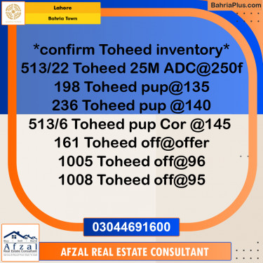 Residential Plot for Sale in Bahria Town, Lahore - (BP-276961)