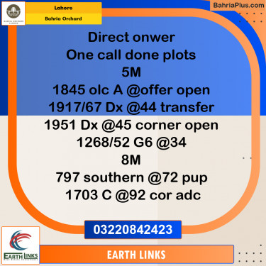 Residential Plot for Sale in Bahria Orchard, Lahore - (BP-276991)