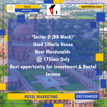 Residential House for Sale in Bahria Town, Lahore - (BP-277070)