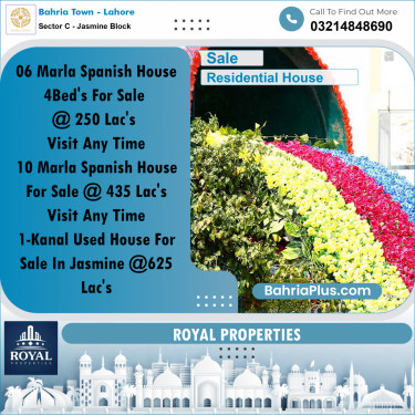 1 Kanal Residential House for Sale in Sector C - Jasmine Block -  Bahria Town, Lahore - (BP-277135)
