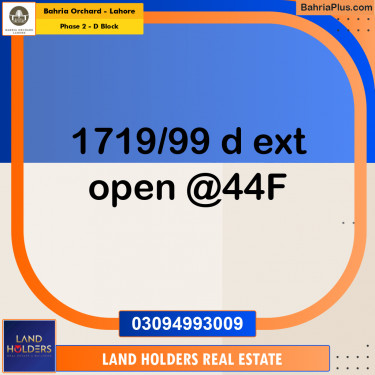 Residential Plot for Sale in Phase 2 - D Block -  Bahria Orchard, Lahore - (BP-277158)