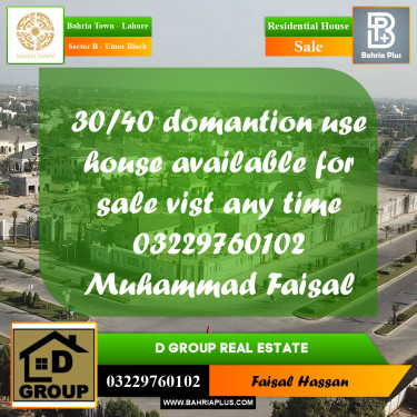 6 Marla Residential House for Sale in Sector B - Umer Block -  Bahria Town, Lahore - (BP-277168)