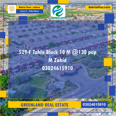 10 Marla Residential Plot for Sale in Sector F - Talha Block -  Bahria Town, Lahore - (BP-277174)