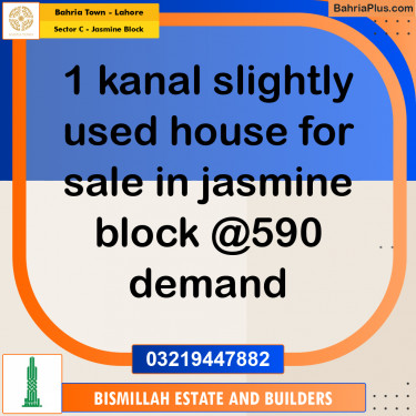 1 Kanal Residential House for Sale in Sector C - Jasmine Block -  Bahria Town, Lahore - (BP-277215)