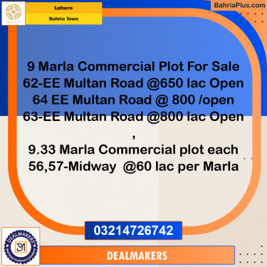 Residential Plot for Sale in Bahria Town, Lahore - (BP-277220)